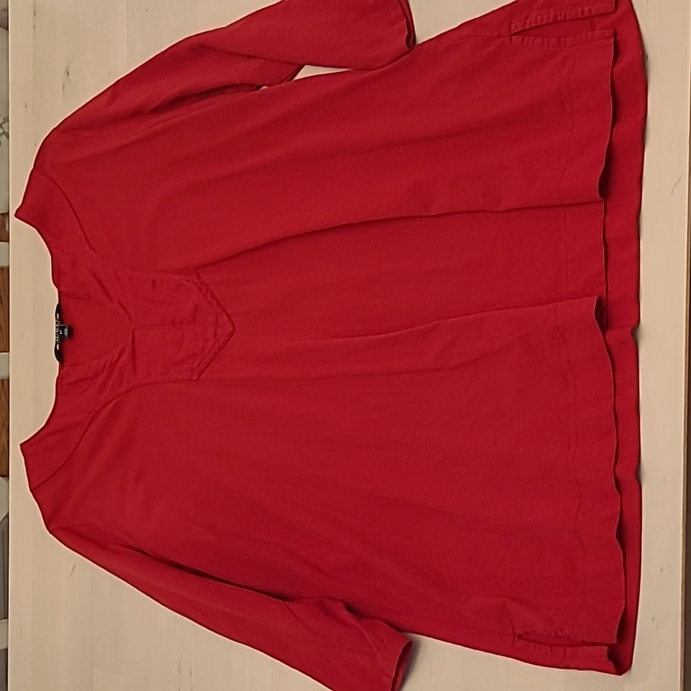 Lauren Ralph Lauren Red 100% Cotton Three Quarter Blouse - Picture 7 of 11